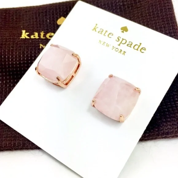Kate Spade Rose Quartz Stone Earrings - Picture 2 of 3